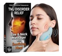 TMJ Relief Products Masseur de mâchoire avec chaleur apaisante, outil de massage TMJ breveté avec 10 modes de vibration doux, soulage les douleurs TMJ à la mâchoire et au cou, raideur, tension, maux