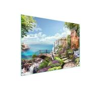 TMK ArtDeko Cache-plaque de cuisson 70 x 52 cm - 1 pièce - Protection contre les éclaboussures - Planche à découper - Paysage