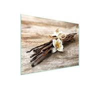 TMK ArtDeko Cache-plaque de cuisson 70 x 52 cm - 1 pièce - Protection contre les éclaboussures - Planche à découper - Vanille