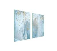 TMK ArtDeko Cache-plaque de cuisson 75 x 52 cm - 2 pièce - Protection contre les éclaboussures - Planche à découper - Marbre