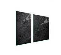 TMK ArtDeko Cache-plaque de cuisson 90 x 52 cm - 2 pièce - Protection contre les éclaboussures - Planche à découper - ardoise