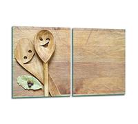 TMK ArtDeko Lot de 2 plaques de recouvrement de cuisinière, 40 x 52 cm, protection anti-éclaboussures, en verre de sécurité, robuste, hygiénique et antidérapante, protection pour induction, céramique