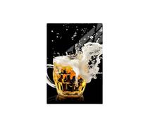 TMK ArtDeko Plaque de protection pour cuisinière électrique à induction - 35 x 52 cm - En verre - Protection contre les éclaboussures - Décoration - Planche à découper - Bière