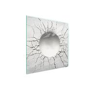 TMK ArtDeko Plaque de protection pour cuisinière électrique à induction - 50 x 52 cm - En verre - Protection contre les éclaboussures - Décoration - Planche à découper - Mur