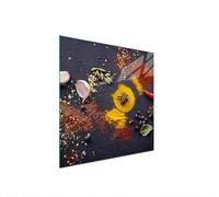 TMK ArtDeko Plaque de protection pour cuisinière électrique à induction - 50 x 52 cm - En verre - Protection contre les éclaboussures - Décoration - Planche à découper - Épices