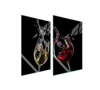 TMK ArtDeko Plaque de protection universelle pour plaque de cuisson 2 x 35 x 52 cm 2 pieces Protection contre les éclaboussures Planche a découper en verre trempé Décoration, Vin