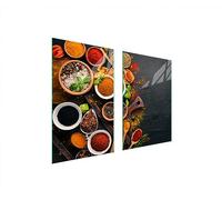 TMK ArtDeko Plaque de protection universelle pour plaque de cuisson 65 x 52 cm 2 pieces Protection contre les éclaboussures Planche a découper en verre trempé Décoration, Épices