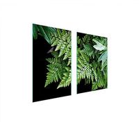 TMK ArtDeko Plaque de protection universelle pour plaque de cuisson 65 x 52 cm 2 pieces Protection contre les éclaboussures Planche a découper en verre trempé Décoration, feuilles