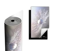 TMK ArtDeko Protege Plaque Induction 30x52 cm Deco Cuisine Accessoires Pratique Protection De Vitroceramique, Tapis de protection enroulable - Fleur Gris