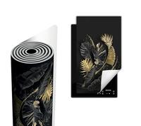 TMK ArtDeko Tapis de protection en vinyle pour cuisinière à induction 30 x 52 cm, Protège Plaque Induction Deco Cuisine Protection Pour Plan De Travail Cuisson Protégé, Fleurs Gris