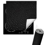 TMK ArtDeko Tapis de protection en vinyle pour cuisinière à induction 50 x 52 cm, Protège Plaque Induction Deco Cuisine Protection Pour Plan De Travail Cuisson Protégé, Noir Goutte