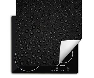 TMK ArtDeko Tapis de protection en vinyle pour cuisinière à induction 60 x 52 cm, Protège Plaque Induction Deco Cuisine Protection Pour Plan De Travail Cuisson Protégé, Noir Goutte