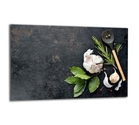 TMK - Couvercle de plaque de cuisson 80 x 52 cm - 1 pièce - Protection contre les projections - Plaque en verre - Décoration - Planche à découper - Épices