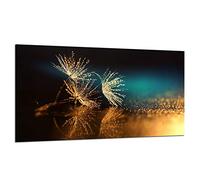 TMK Couvre-plaque en verre, 90 x 52 cm, pour plaques vitrocéramiques, à induction, protection anti-éclaboussures, planche à découper, motif fleurs