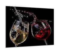 TMK Hob Cover Plate, One-Piece Glass Electric Hob/Induction Hob Protection, Splash Guard, Glass Plate, Chopping Board, Wine, 60 x 52 cm