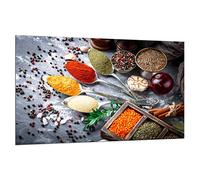 TMK - Plaque de Protection pour Cuisinière 80 x 52 cm - Protege Plaque Induction En Verre - Protection Contre les Éclaboussures - Plaque à Découper Décorative