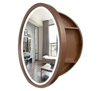 TMKDNNKG Armoire de Salle de Bain Ronde avec lumières LED 50/60/70 cm de diamètre Armoire de Salle de Bain avec Miroir éclairé Armoire de Salle de Bain avec Miroir de Salle de Bain Casier de Toilette