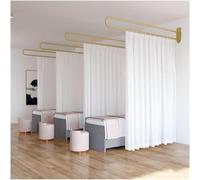 TMKDNNKG Cloison de séparation pour Salon de beauté, système de Rail de Support en U, avec Rideau de séparation de confidentialité de 2,2 m avec Transmission de lumière pour Salon de beauté, Clinique