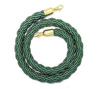 TMKDNNKG Corde de barrière en Chanvre tressé, 0,9 à 3 m, pour la Gestion des Files d'attente, avec Crochet, pour Le contrôle des foules. Corde de barrière Verte de 1,5 m.