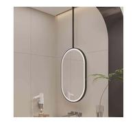 TMKDNNKG Miroir Suspendu Rotatif avec éclairage LED pour Salle de Bain, idéal pour la Maison ou l'hôtel (Noir, 40 x 80 cm)