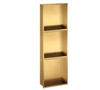TMKDNNKG Niche de Douche encastrée en Acier Inoxydable 304, Niche de Douche encastrée, Rangement étanche, Installation Facile pour rénovation de Salle de Bain, Durable et légère, dorée
