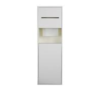 TMKDNNKG Niche de Salle de Bain en Acier Inoxydable, Porte-Papier Toilette, Niche de Douche en Acier Inoxydable avec Poubelle, Niche encastrée, Porte-Balai de Toilette, Support de Rangement (Cadre BL