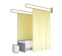 TMKDNNKG Paravent de Chambre - Système de Rail de Support en U de 2,2 m avec Rideau de séparation de confidentialité translucide, pour Salon de beauté et Clinique (Jaune, 200 cm/1 pièce)