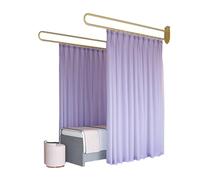 TMKDNNKG Paravent de Chambre - Système de Rail de Support en U Suspendu de 2,2 m avec Rideau de séparation de confidentialité transmettant la lumière, cloison de Salon de beauté et de Clinique (Viole