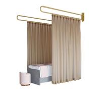 TMKDNNKG Paravent de pièce - Système de Rail de Support en U de 2,2 m avec Rideau de séparation de confidentialité Transparent, pour Salon de beauté et Clinique (Marron, 200 cm/1 pièce)
