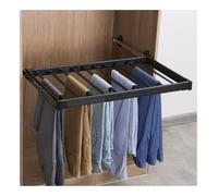 TMKDNNKG Porte-Pantalons Coulissant réglable - Cintres Gain de Place pour Armoire - Rangement Multifonctionnel - Noir, Taille S