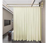 TMKDNNKG Rideau de séparation pour Salon de beauté, Rideau en U et Tringle de Support en métal avec Rideau de séparation Transparent, cloison de séparation pour Salon de beauté et Clinique (Jaune cla