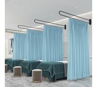 TMKDNNKG Rideau de séparation pour Salon de beauté, système de Rail de Support en U avec Rideau de 2,2 m de Haut, pour Salon de beauté, Clinique, cloison partagée (Couleur : Vert foncé, Taille : 230