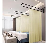 TMKDNNKG Rideau de séparation pour Salon de beauté, système de Rail de Support en U avec Rideau de 2,2 m de Haut, pour Salon de beauté, Clinique, cloison partagée (Couleur : Jaune Clair, Taille : 230