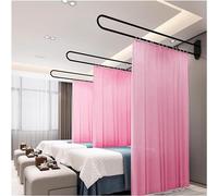 TMKDNNKG Rideau de séparation pour Salon de beauté, système de Rail de Support en U avec Rideau de 2,2 m de Haut, pour Salon de beauté, Clinique, cloison partagée (Couleur : Rose, Taille : 230 cm/1 p
