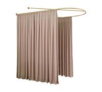 TMKDNNKG Rideau de séparation pour Salon de beauté, Tringle de Support Longue en U, cloison de séparation, Rideau Semi-Transparent pour Salon de beauté, Clinique, Chambre partagée (Marron, 120 x 230