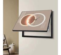 TMKDNNKG Tableau avec boîtier de Compteur d'horloge, Couvercle décoratif pour Compteur électrique, décoration, Tableaux cachés avec Supports de Tige hydraulique, Perforation Gratuite, 04, 60 x 45 cm