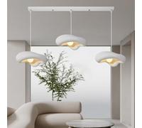 TMKOO 3 Ampoules Lustre Créatif Wabi Sabi Forme Nuage E27 Suspension Blanc Design Irrégulier Luminaire Suspendu Réglable Éclairage Îlot Décoration Intérieure Moderne(B,3 * 40CM)
