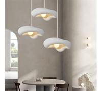 TMKOO 3 Ampoules Lustre Créatif Wabi Sabi Forme Nuage E27 Suspension Blanc Design Irrégulier Luminaire Suspendu Réglable Éclairage Îlot Décoration Intérieure Moderne(A,3 * 30CM)