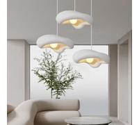 TMKOO 3 Ampoules Lustre Créatif Wabi Sabi Forme Nuage E27 Suspension Blanc Design Irrégulier Luminaire Suspendu Réglable Éclairage Îlot Décoration Intérieure Moderne(A,3 * 40CM)