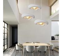 TMKOO Wabi-sabi Lampe À Suspension Créative Irrégulière Lampe À Suspension Créative E27 En Forme De Nuage Lustre Blanc Eclairage Intérieur Décoration Ajustable Maison Pour Salle À Manger Cuisine(A-3li