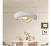 TMKOO Wabi-sabi Lampe À Suspension Créative Irrégulière Lampe À Suspension Créative E27 En Forme De Nuage Lustre Blanc Eclairage Intérieur Décoration Ajustable Maison Pour Salle À Manger Cuisine(40cm)