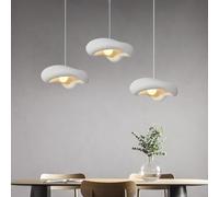TMKOO Wabi-sabi Lampe À Suspension Créative Irrégulière Lampe À Suspension Créative E27 En Forme De Nuage Lustre Blanc Eclairage Intérieur Décoration Ajustable Maison Pour Salle À Manger Cuisine(B-3li