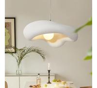 TMKOO Wabi-sabi Lampe À Suspension Créative Irrégulière Lampe À Suspension Créative E27 En Forme De Nuage Lustre Blanc Eclairage Intérieur Décoration Ajustable Maison Pour Salle À Manger Cuisine(50cm)