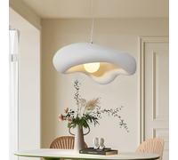 TMKOO Wabi-sabi Lampe À Suspension Créative Irrégulière Lampe À Suspension Créative E27 En Forme De Nuage Lustre Blanc Eclairage Intérieur Décoration Ajustable Maison Pour Salle À Manger Cuisine(30cm)