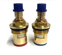 TML Cartouche de robinet compatible avec BS5412 XZ 20 B&Q Cooke & Lewis Treur Wickes (version sans collier fileté plus 32 dents/adaptateur poignée cannelée bleue)