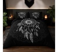 TMMDH Attrape-rêves « Noir » Parure de Lit 200x200 avec 2 Taies