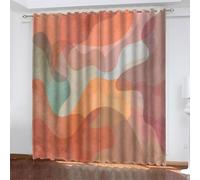 TMMDH Rideau Occultant Rose 200x210 cm - Lot de 2 Rideau Occultant Thermiques Isolant Anti Froid et Chaleur, GéOméTrie Rideaux à Oeillets Décoration Chambre Fenetre Rideaux Salon