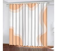TMMDH Rideau Occultant Simplicité 140x300 cm - Lot de 2 Rideau Occultant Thermiques Isolant Anti Froid et Chaleur, GéOméTrie Rideaux à Oeillets Décoration Chambre Fenetre Rideaux Salon