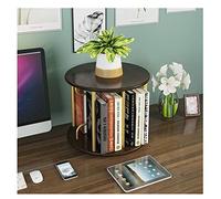 TMMLIJIPL Bibliothèque ronde rotative en bois massif fer bibliothèque de bureau simple meuble de maison étagère de rangement de bureau étagère d'affichage bibliothèques étagères à livres (couleur
