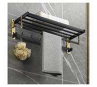 TMMLIJIPL Étagères flottantes pliables pour salle de bain, étagères murales de salle de bain avec barre de serviette, étagère de salle de bain, économiseur d'espace, incroyablement facile à installer